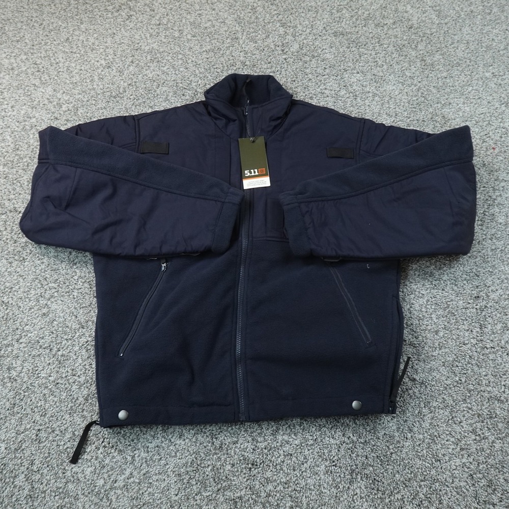 NEW 5.11 Tactical Jacket Mens S Navy Blue Tactical Fleece Full Zip Bomber Coat
